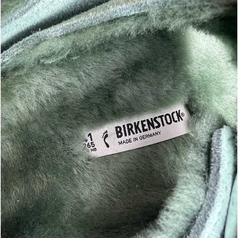 NWT BIRKENSTOCK ARIZONA  TEAL SUEDE SHEARLING SANDALS  ll  SZ- 265 / 41 - Picture 10 of 11